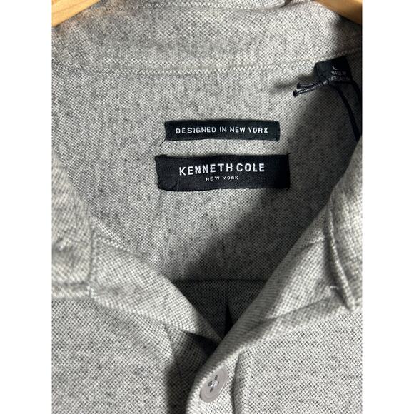 Kenneth Cole Button Up Super Soft Knit Shirt Size L NWT - Picture 3 of 11